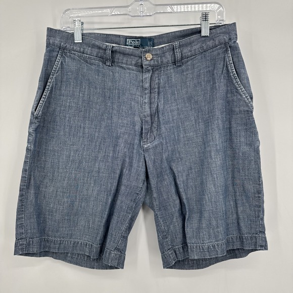 Polo Ralph Lauren Other - Vintage Polo Ralph Lauren Prospect Shorts Mens Size 32 Blue Chambray 9" Inseam